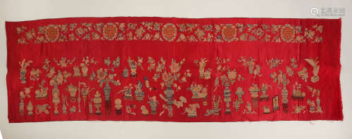 ANCIENT CHINESE KESI TAPESTRY HANGING PANEL