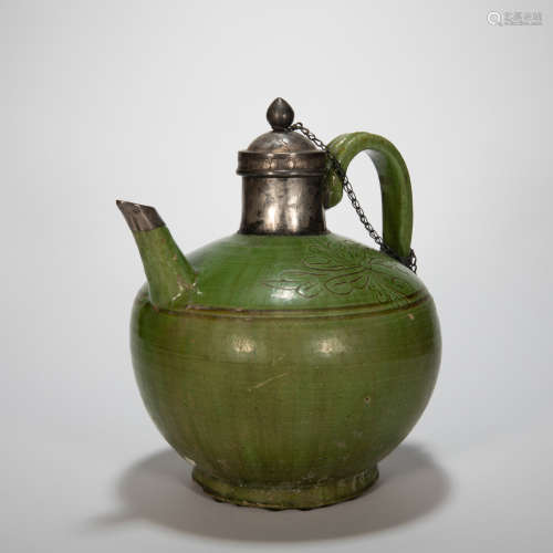 ANCIENT CHINESE GREEN GLAZED EWER