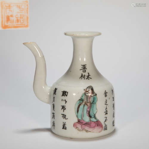 ANCIENT CHINESE FAMILLE VERTE WINE POT