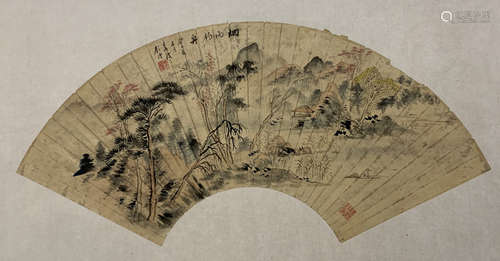 A LANDSCAPE PATTERN PAINTING FAN