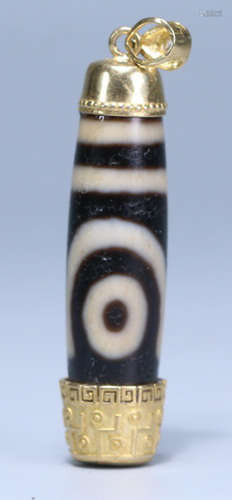 AN OLD TIBETAN TWO EYES PATTERN DZI