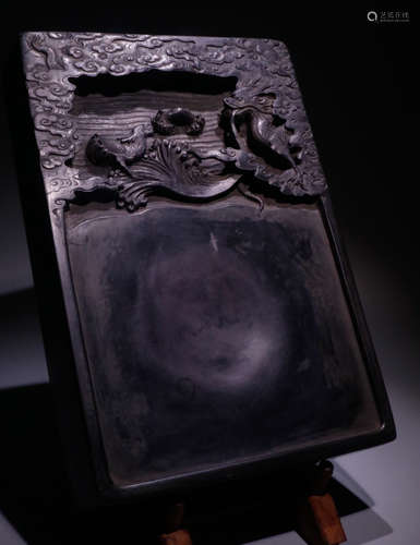 AN INK SLAB CARVED WITH BEAST&POETRY