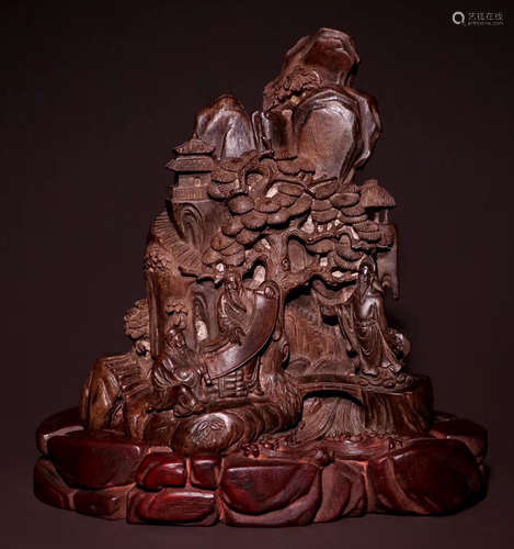 A CHENXIANG WOOD LANDSCAPE ORNAMENT