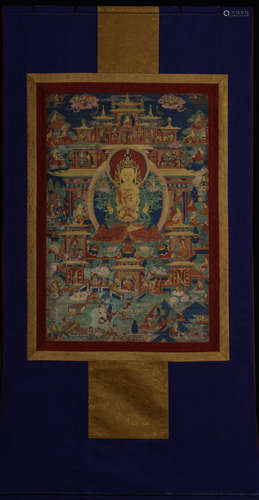 A TARA BUDDHA PATTERN THANGKA