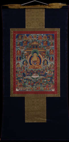 A SAKYAMUNI BUDDHA PATTERN THANGKA