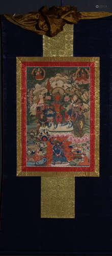 A MANJUSRI BUDDHA PATTERN THANGKA