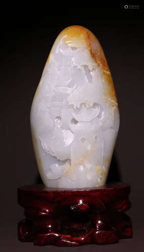 A HETIAN JADE LANDSCAPE ORNAMENT