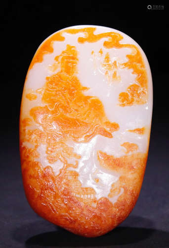 A HETIAN JADE PENDANT CARVED WITH GUANYIN BUDDHA