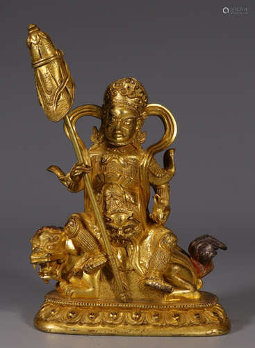 A GILT BRONZE BUDDHA STATUE