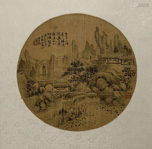 A LANDSCAPE PATTERN PAINTING FAN