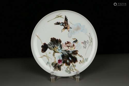 a chinese famille rose porcelain dish