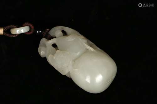 a chinese white jade pendant