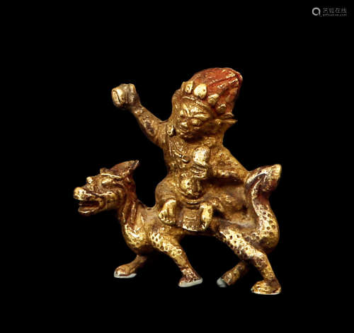 清中期 铜鎏金水财神