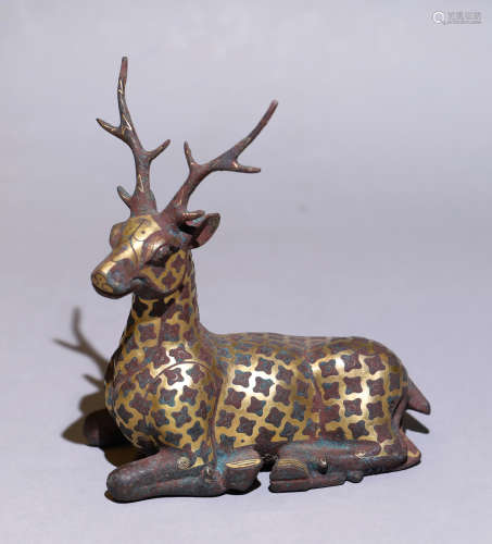 Han Dynasty - Silver Gold on Bronze Deer