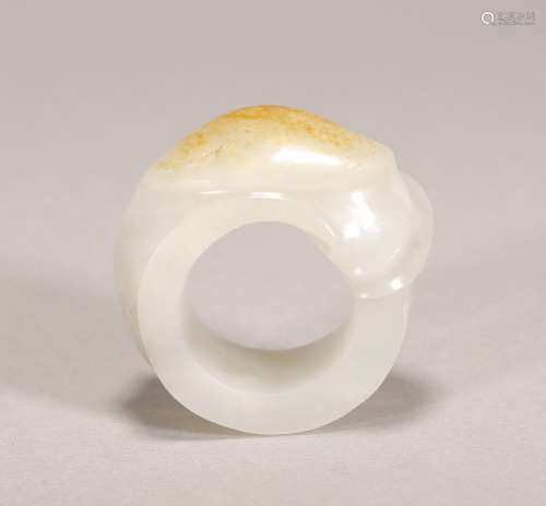 Qing Dynasty - Hetian Jade Thumb Ring