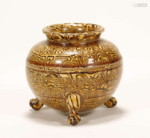 Tang Dynasty - Patterned Tripod Censer