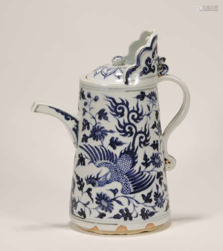 Ming Dynasty - Blue and White Porcelain Kettle