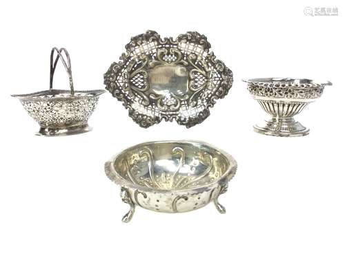 A LOT OF FOUR SILVER BONBON DISHES