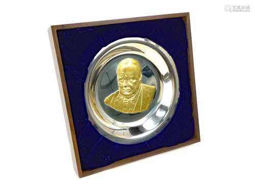 A 1974 CHURCHILL CENTENARY TRUST COMMEMORATIVE SILVER PLATE