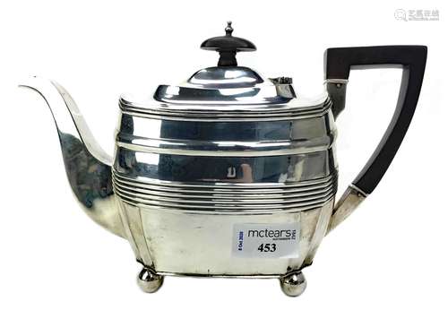 A VICTORIAN SILVER TEAPOT