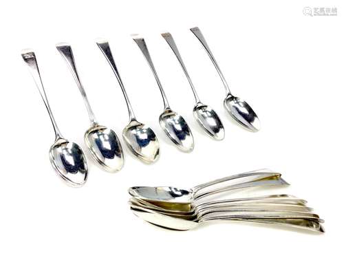 A COMPOSITE SET OF THIRTEEN SILVER DESSERT SPOONS