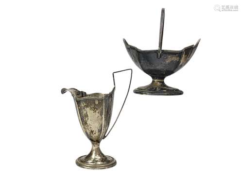 A SILVER SUGAR BOWL AND CREAM JUG