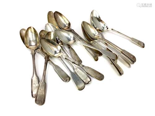 A SET OF ELEVEN SCOTTISH PROVINCIAL SILVER TEASPOONS AND OTHERS