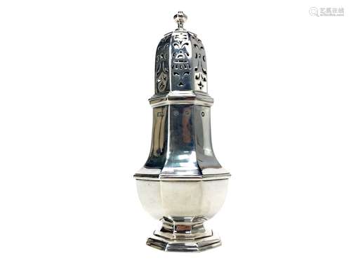 A VICTORIAN SILVER SUGAR CASTER