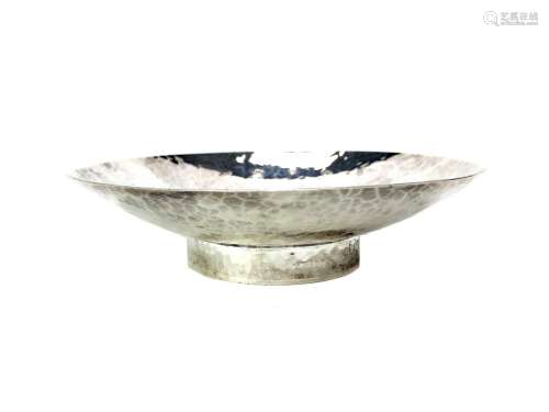 A HAMMERED SILVER DISH
