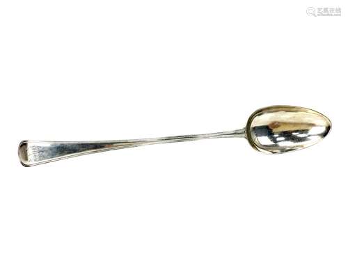 A GEORGE III SILVER BASTING SPOON