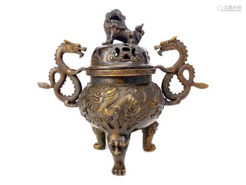 A 20TH CENTURY CHINESE BRONZE CENSER