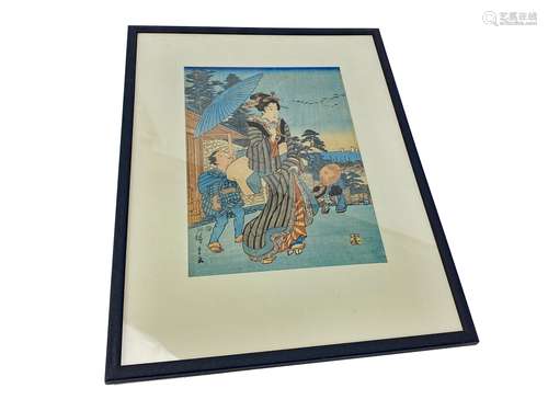 A LOT OF TWO JAPANESE WOODBLOCK PRINTS