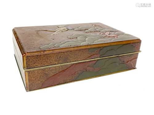 A 19TH CENTURY JAPANESE LACQUERED BOX WITH COVER