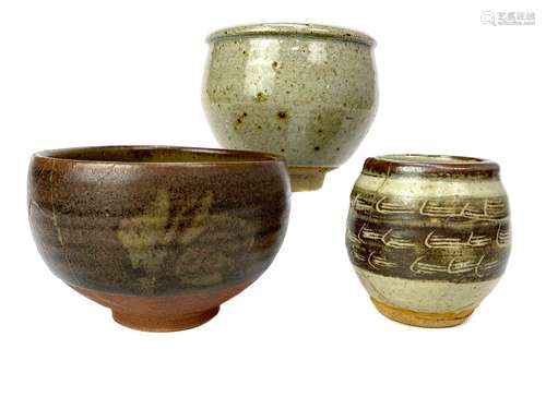 A LOT OF TWO BERNARD LEACH, AND AN ALEX SHARP BOWL