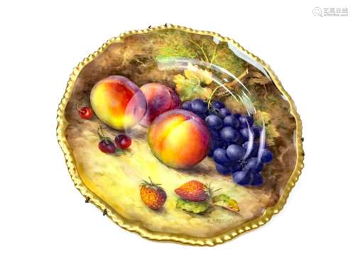 A ROYAL WORCESTER CABINET PLATE BY R. SEBRIGHT