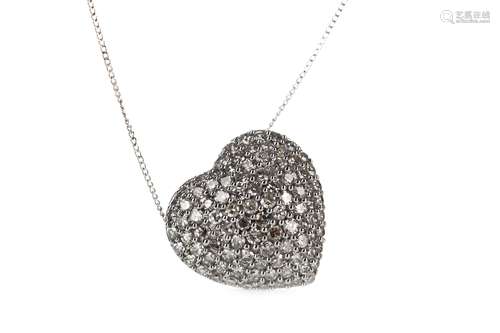 A DIAMOND SET HEART PENDANT