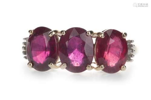 A RUBY AND DIAMOND RING