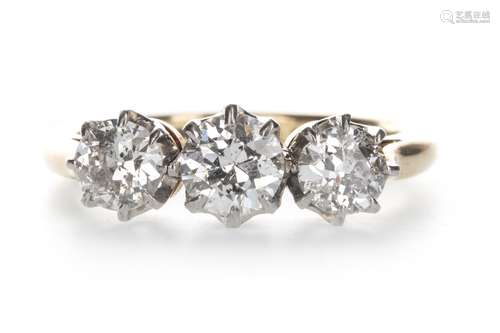 A DIAMOND THREE STONE RING