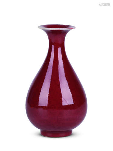 清 祭红釉玉壶春瓶