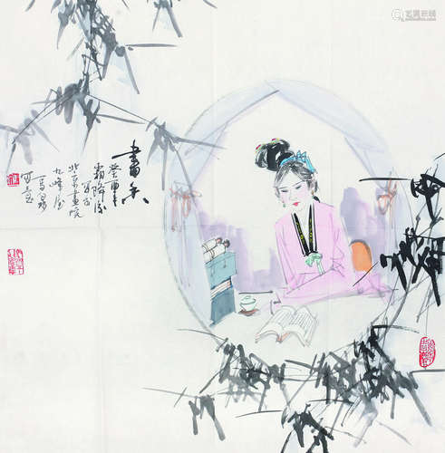 马瑔（b.1938） 1993年作 书香 镜心 纸本设色