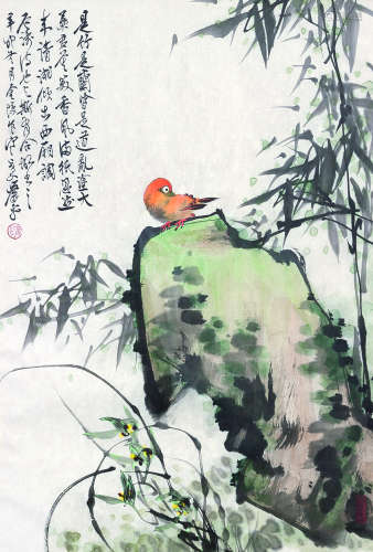 萧平（b.1942） 2011年作 花鸟 镜心 纸本设色