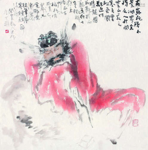 褚大雄（b.1939） 钟馗像 镜心 纸本设色