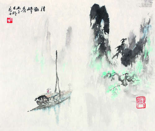 褚大雄（b.1939） 1996年作 清漓峰秀 镜心 纸本设色