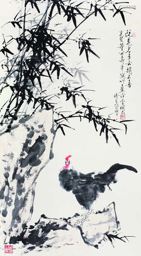 范曾（b.1938）董寿平（1904-1997） 既见君子云胡不喜 立轴 纸本设色