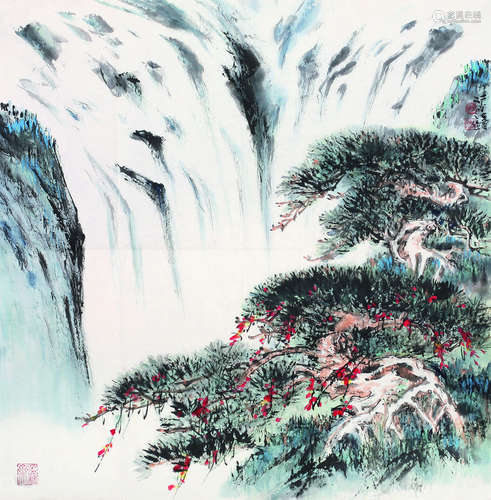 李行百（b.1926） 1993年作 山水 镜心 纸本设色