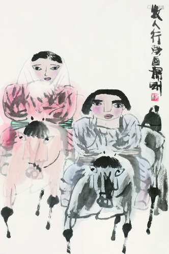 杨刚（b.1946） 1993年作 牧人行 镜心 纸本设色