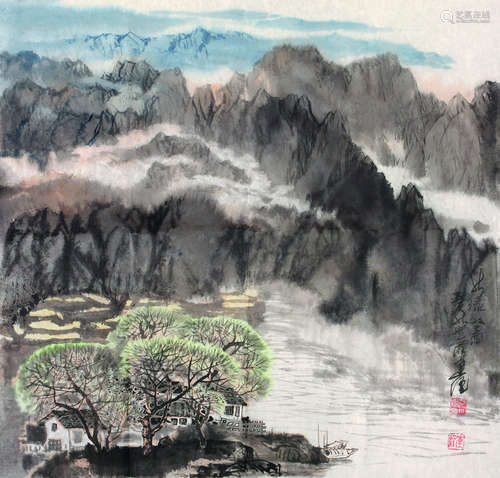 金连经（b.1940） 1993年作 山水 镜心 纸本设色