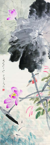 唐云（1910-1993） 花鸟 立轴 纸本设色