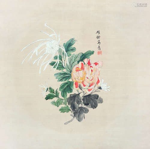 王颂余（1910-2005） 菊花 立轴 绢本设色