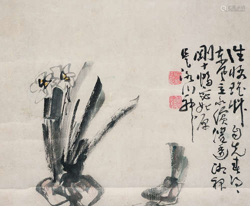 黄慎（1687-1766） 花卉 立轴 纸本设色